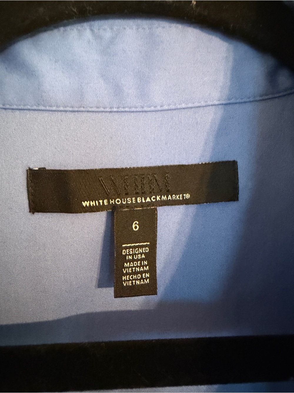 White House Black Market Sleeveless Ruched Front Shirt in Periwinkle - Picture 2 of 3